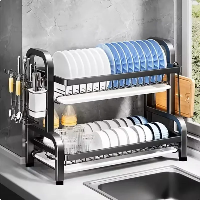 2-Tier Compact Dish Drying Rack